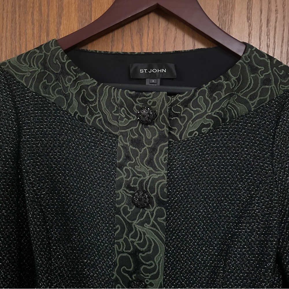 St. John Green Button Down Jacket - image 2